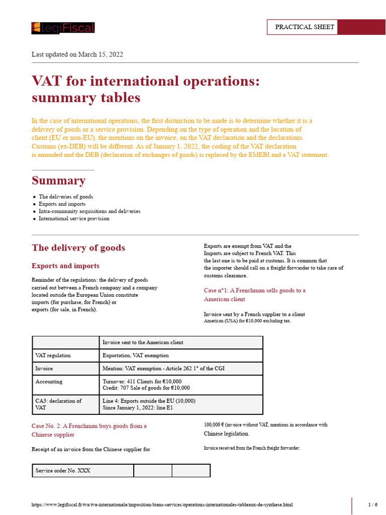 VAT Guidelines for International Trade | PDF | Value Added Tax | Invoice