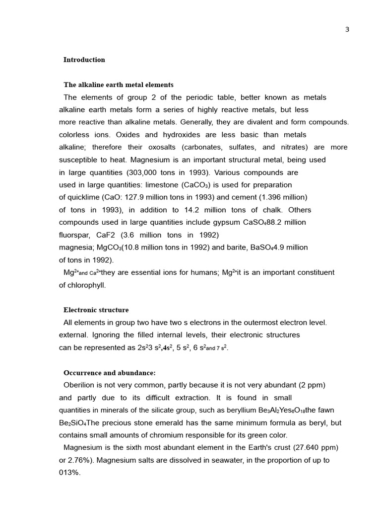 Alkaline Earth Metals Overview | PDF | Magnesium | Ionic Bonding