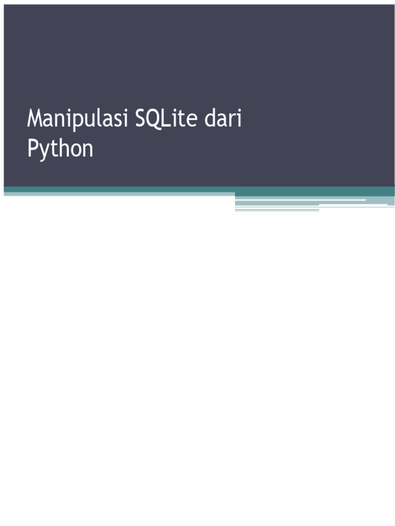 Manipulasi SQLite dari Python | PDF