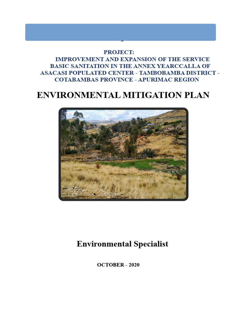 Environmental Plan for Sanitation Project | PDF | Drinking Water ...