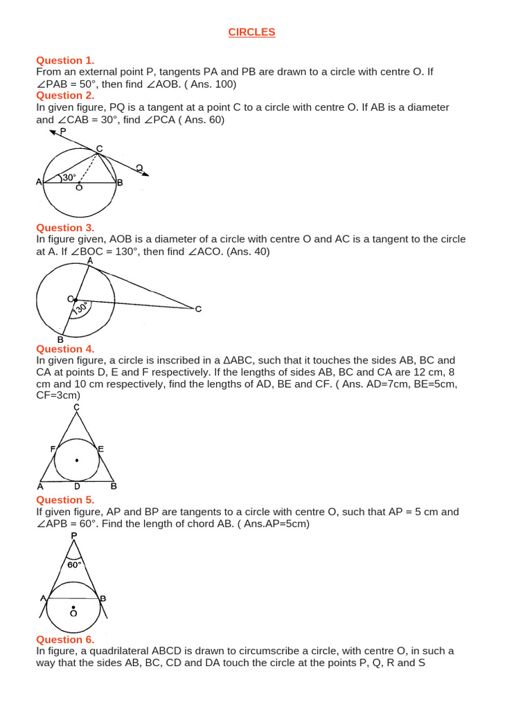Circle Geometry Problems and Proofs | PDF | Circle | Analytic Geometry