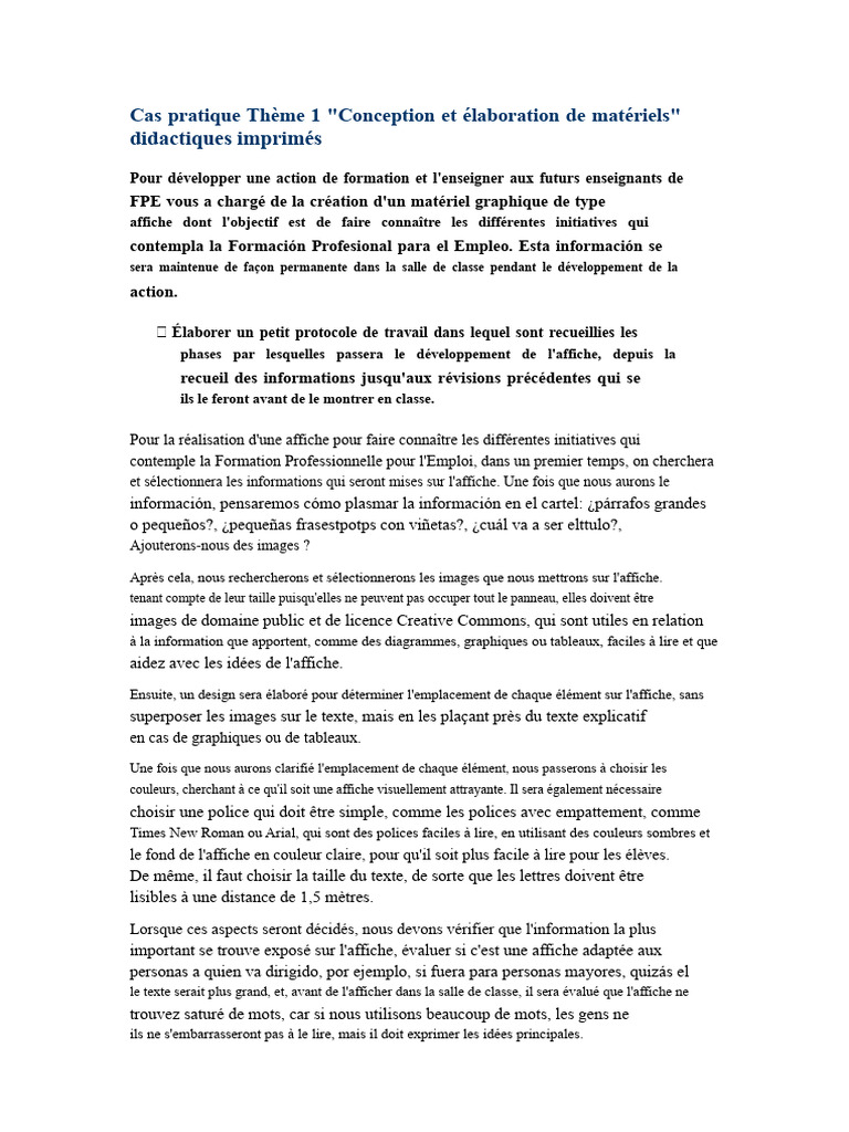 Création d'une affiche didactique FPE | PDF | Affiche | Propriété ...