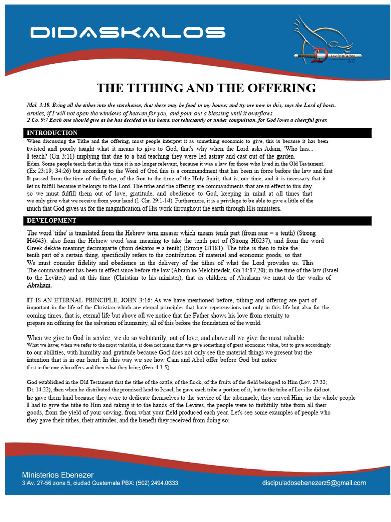 The Tithe and The Offering | PDF | Tithe | Abraham