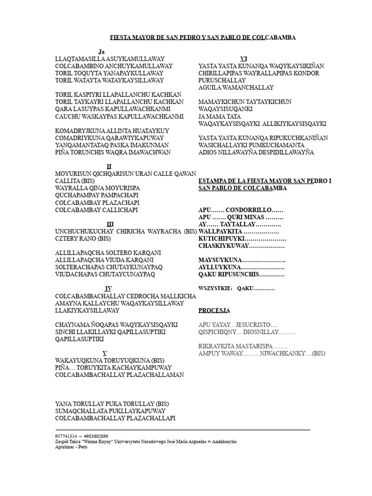 Tekst San Pedro | PDF