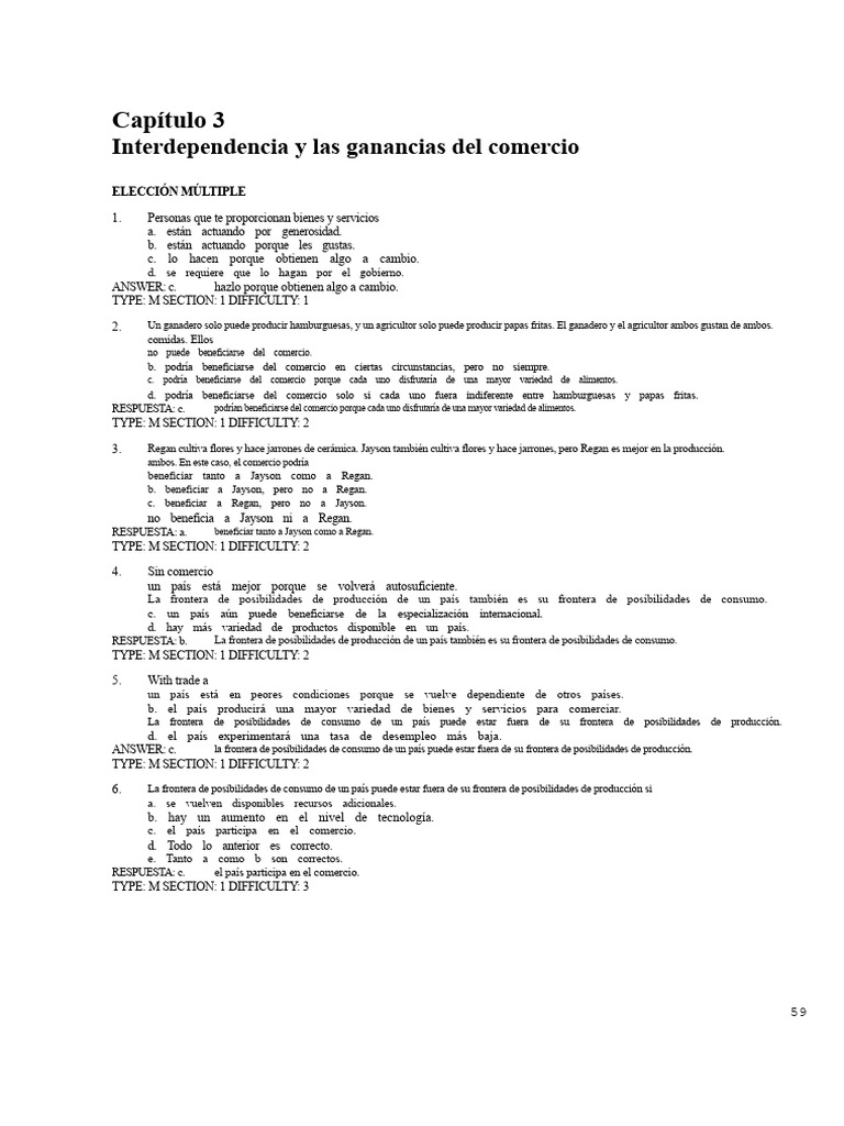 Ganancias del Comercio y Especialización | PDF | Ventaja comparativa ...