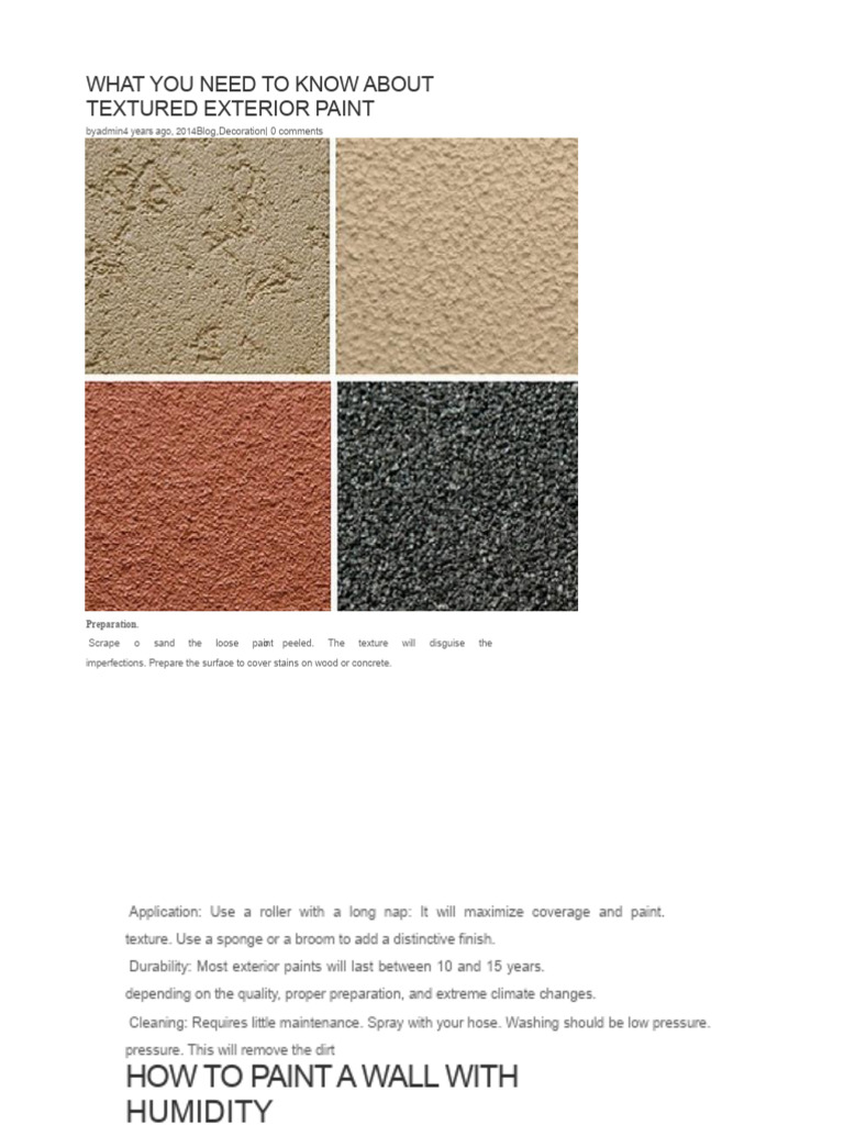 What You Need To Know About Textured Exterior Painting | PDF
