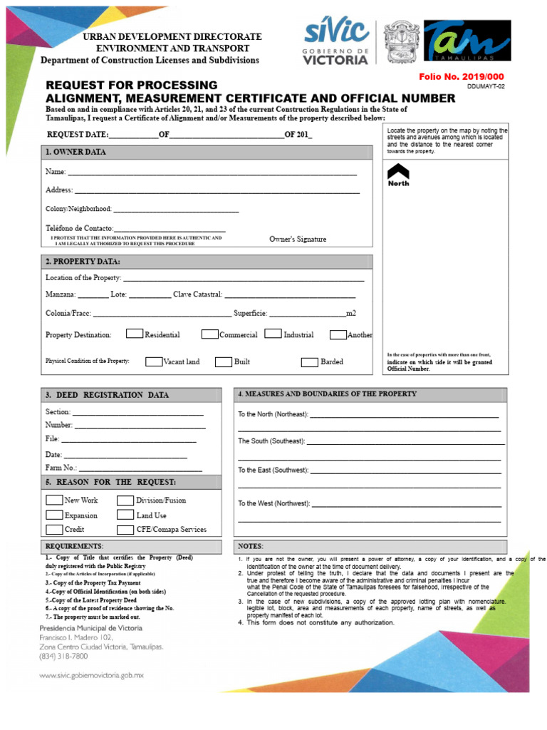 Application Format To Request Alignment and Measurement Certificate ...