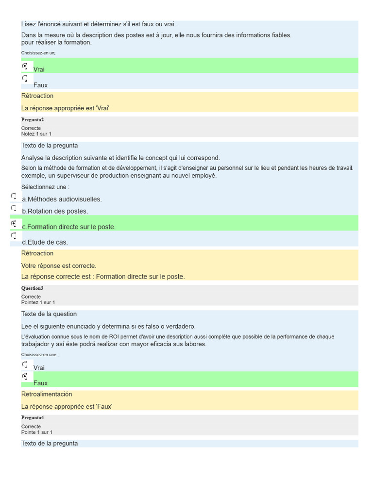 Évaluation des Méthodes de Formation en Entreprise | PDF