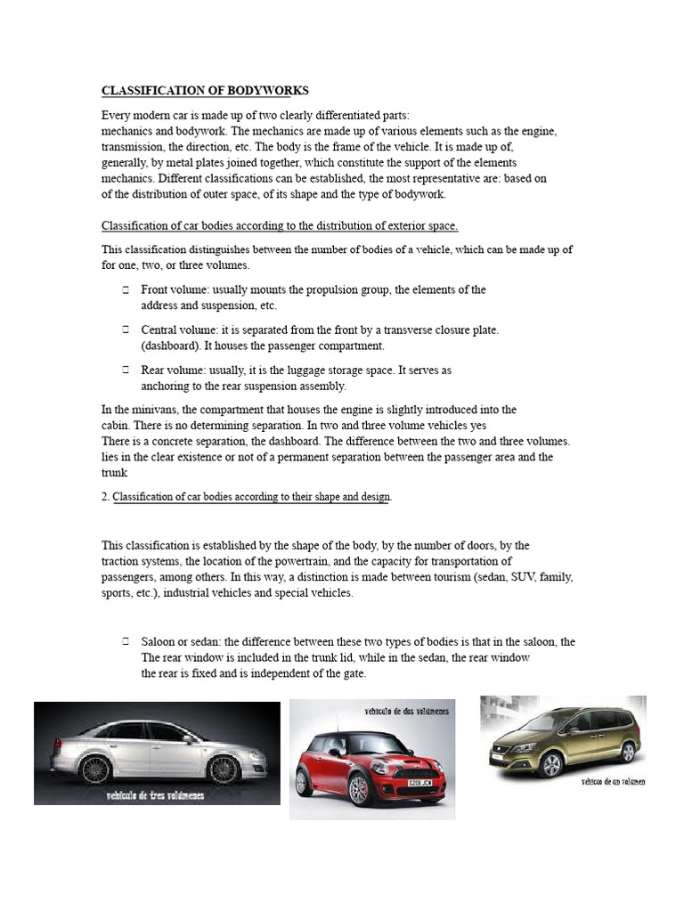 Car Bodywork Classifications Explained | PDF | Welding | Construction