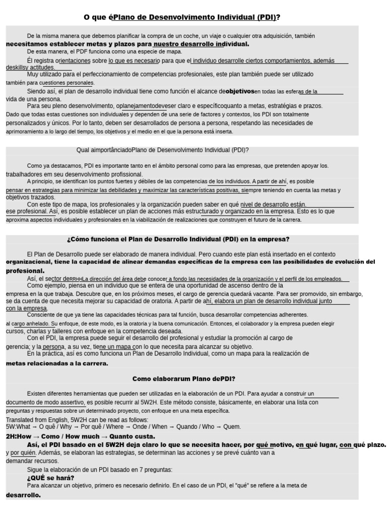 Guía del Plan de Desarrollo Individual (PDI) | PDF | Gestión de ...