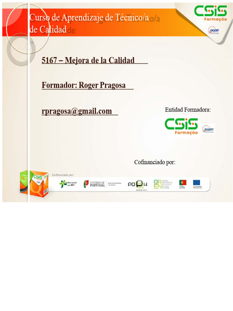 Curso de Mejora de la Calidad 5167 | PDF | Calidad (comercial) | Business