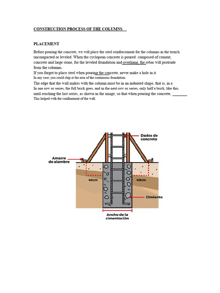 Column Construction Process Guide | PDF | Concrete | Beam (Structure)