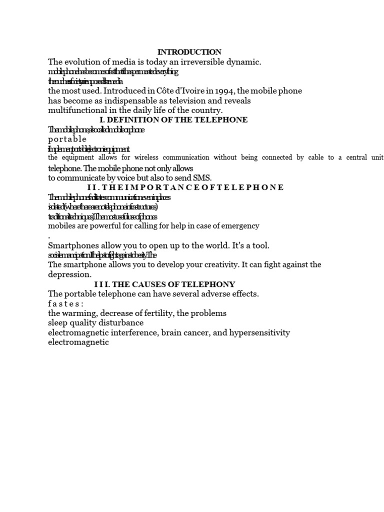 Introduction Pdf Telephone Mobile Phones