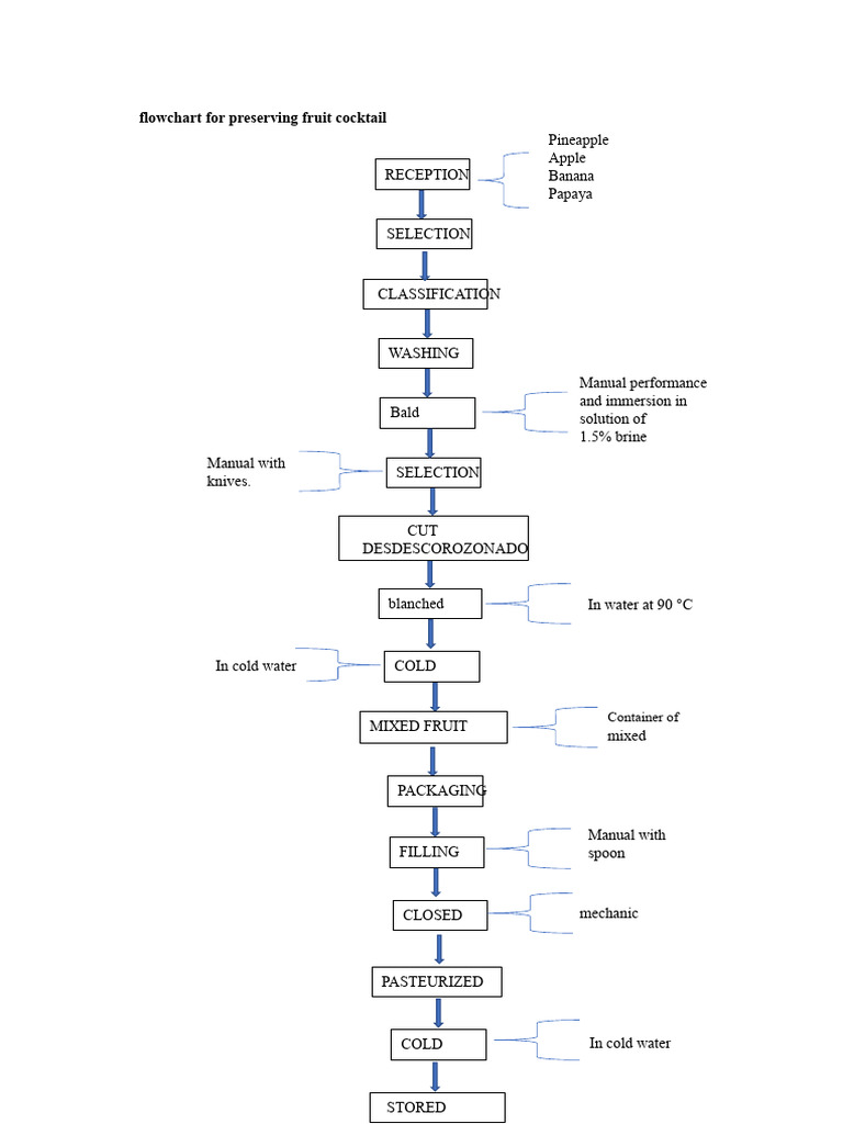 Fruit Cocktail Process Flow | PDF
