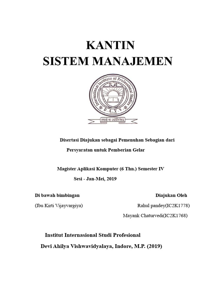 Sistem Manajemen Kantin Otomatis | PDF