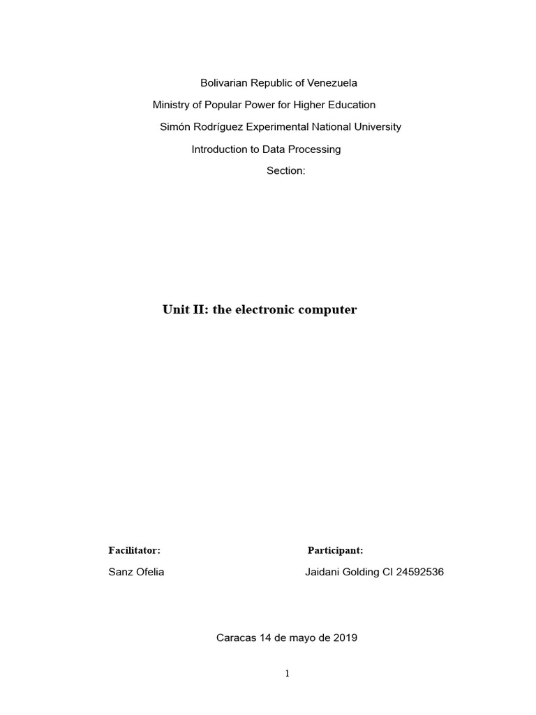 Unit II the electronic computer | PDF | Programming | Computer Program
