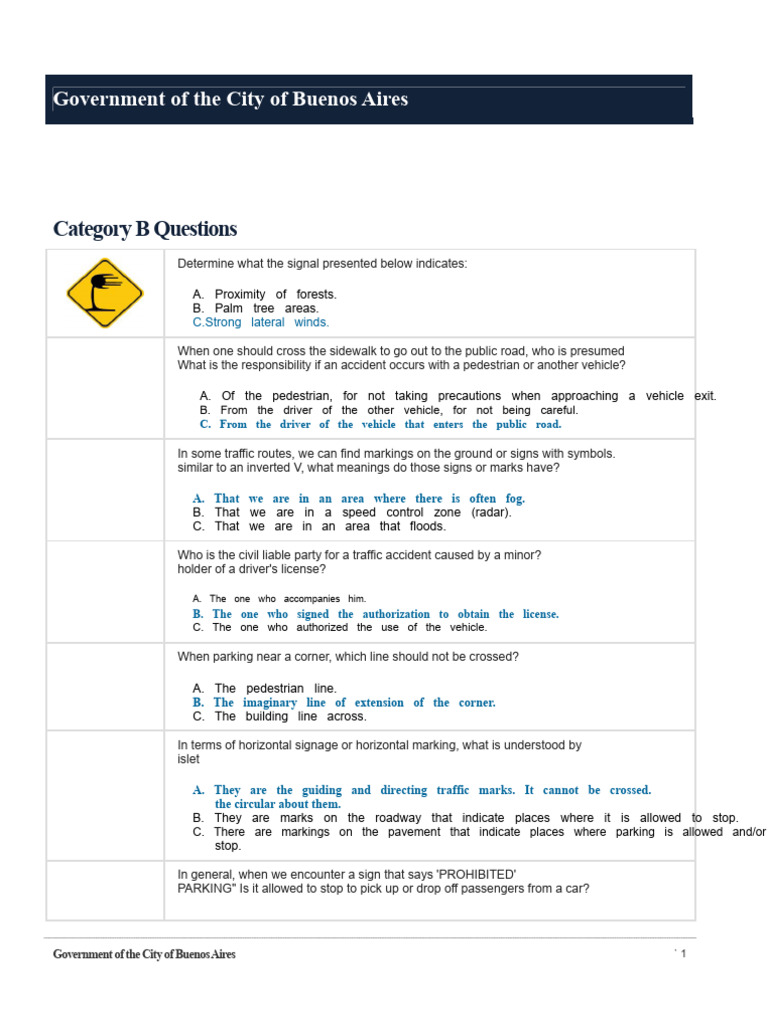 All Questions Category B | PDF | Traffic | Intersection (Road)
