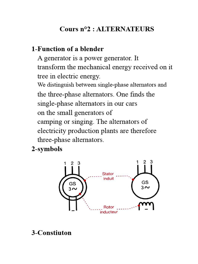 Understanding Alternators: Types & Functions | PDF | Electric Generator ...