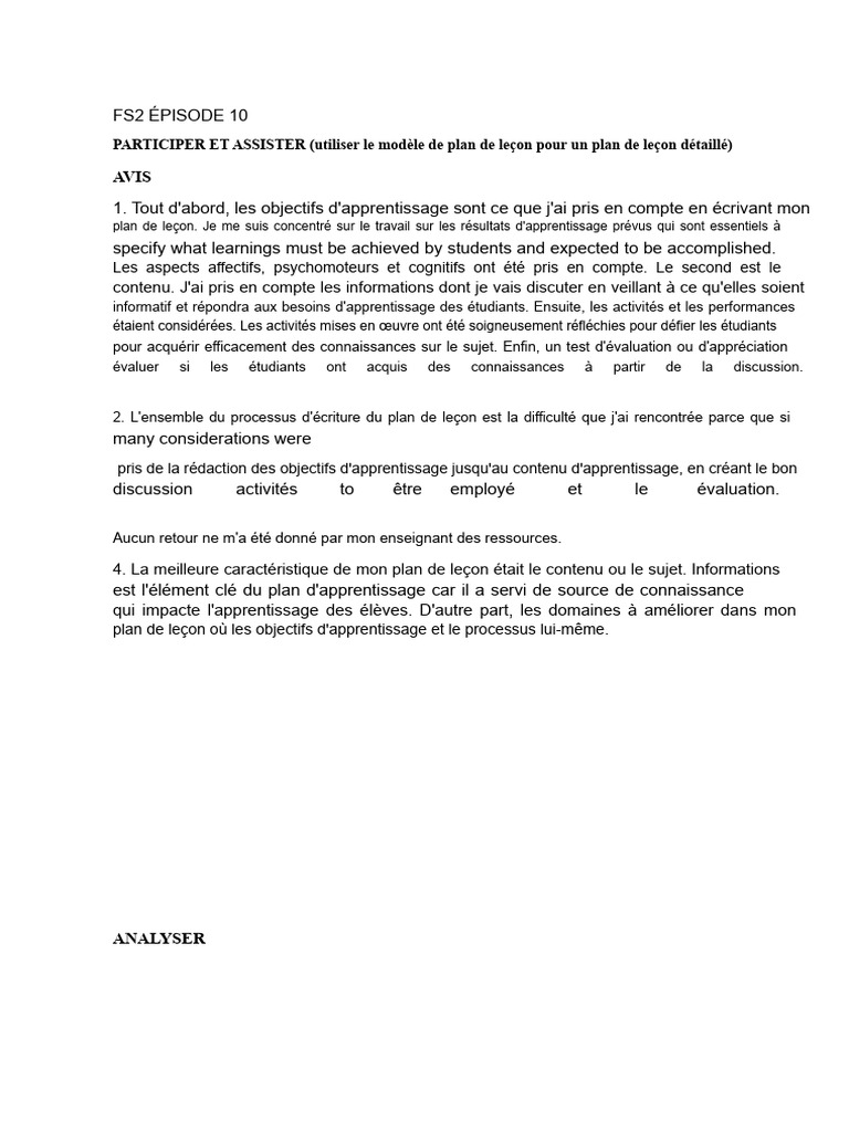 Plan de leçon efficace : stratégies clés | PDF | Apprentissage | Pédagogie