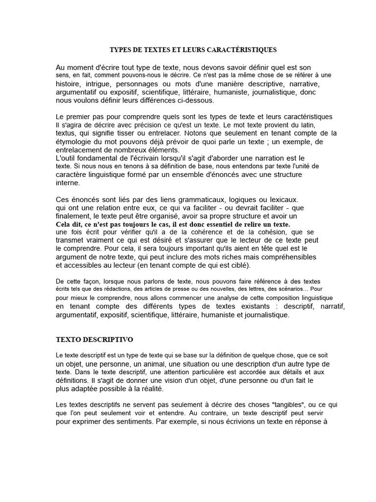 Types de textes et leurs caractéristiques | PDF | Humanisme | Journalisme