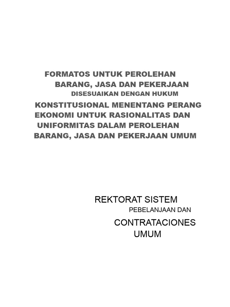 Format Pengadaan Barang dan Jasa Hukum | PDF
