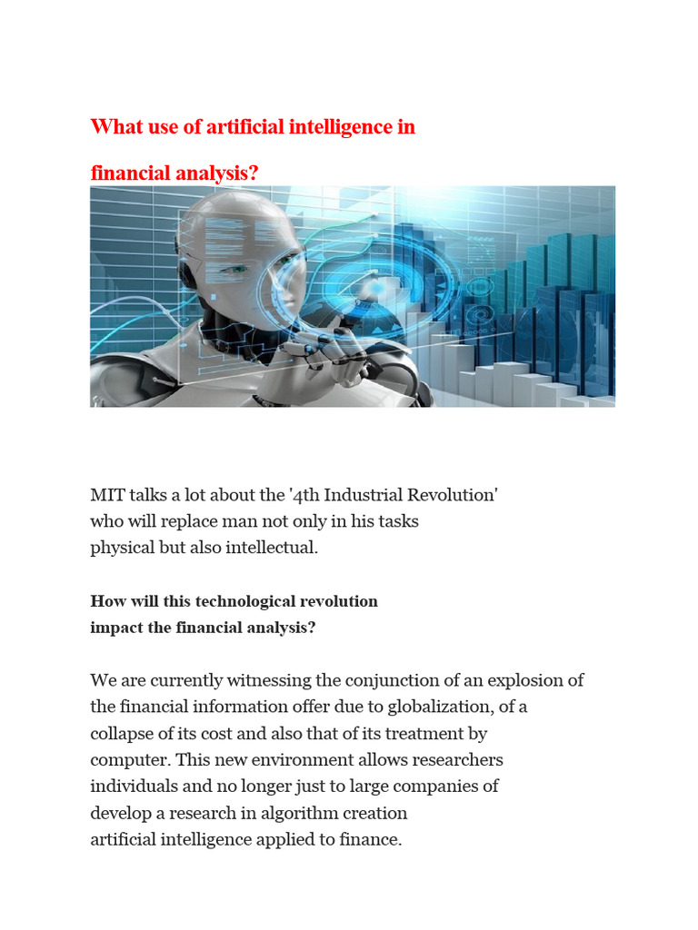 What Use of Artificial Intelligence in Financial Analysis? | PDF ...