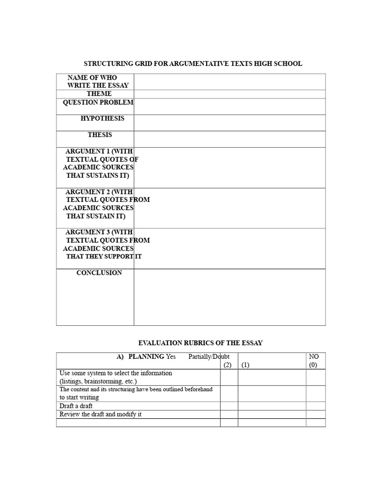 Argumentative Essay Structure Guide | PDF | Essays | Word