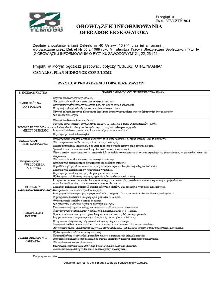 ODI Operator Koparki | PDF
