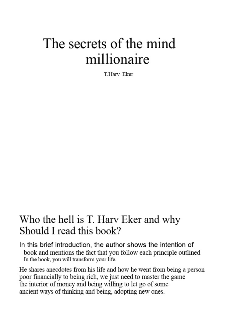 Unlocking the Millionaire Mindset | PDF | Thought | Mind