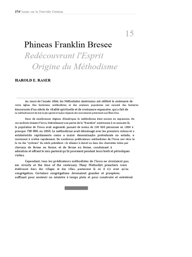 Phineas Bresee : Histoire du Méthodisme | PDF | Méthodisme | Mouvement ...