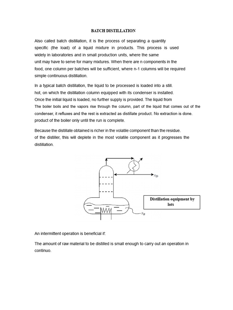 Batch Distillation | PDF | Distillation | Gases