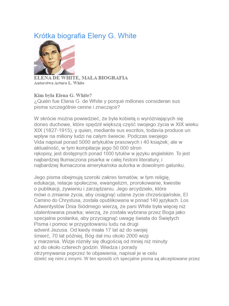 Krótka Biografia Eleny G | PDF