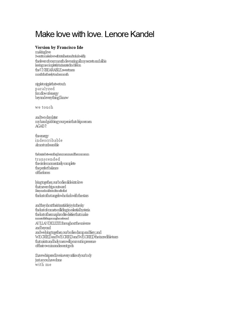 Intense Love and Passion Poem | PDF