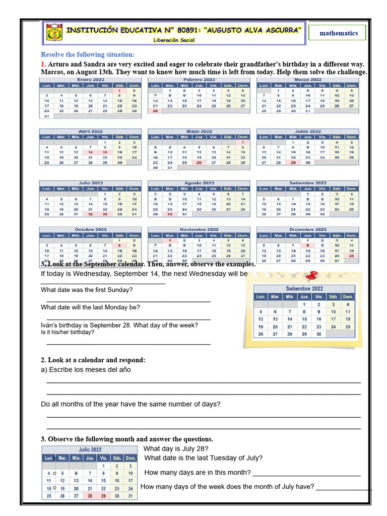 Calendar Math Activities for Kids | PDF | Chess | Chess Theory