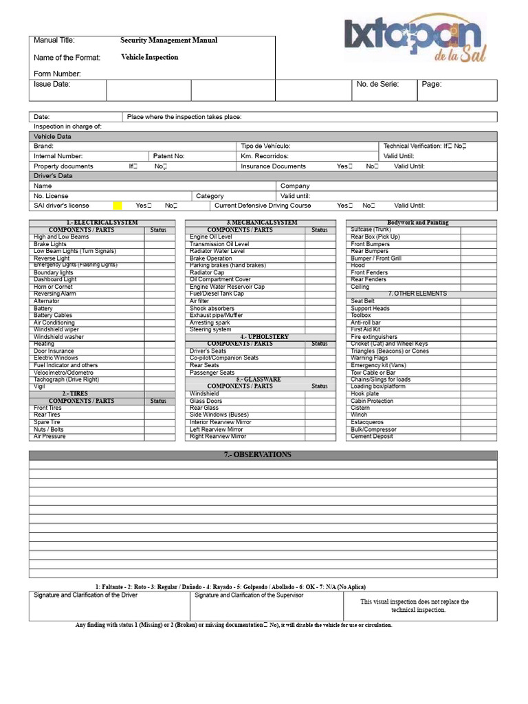 vehicle inspection | PDF | Vehicles | Wheeled Vehicles
