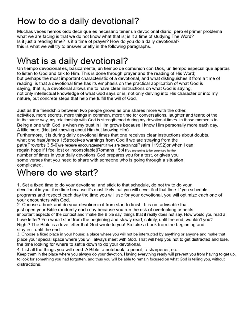 Daily Devotional Guide: Steps to Start | PDF