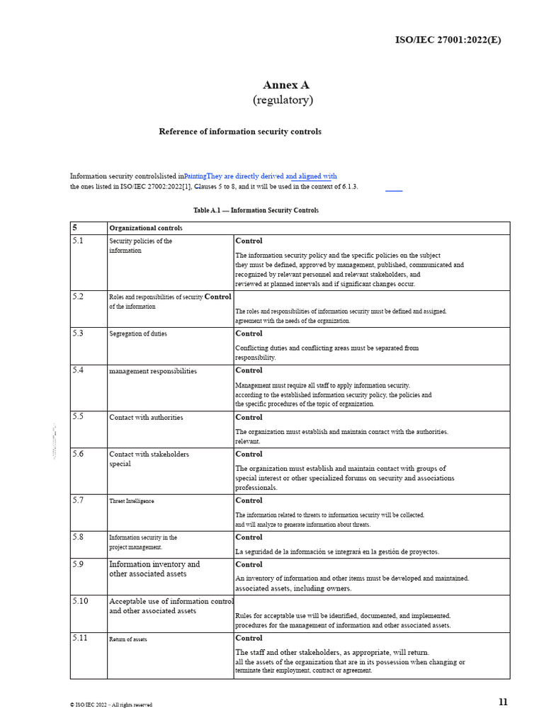 ISO/IEC 27001:2022 Security Controls Guide | PDF | Information Security ...