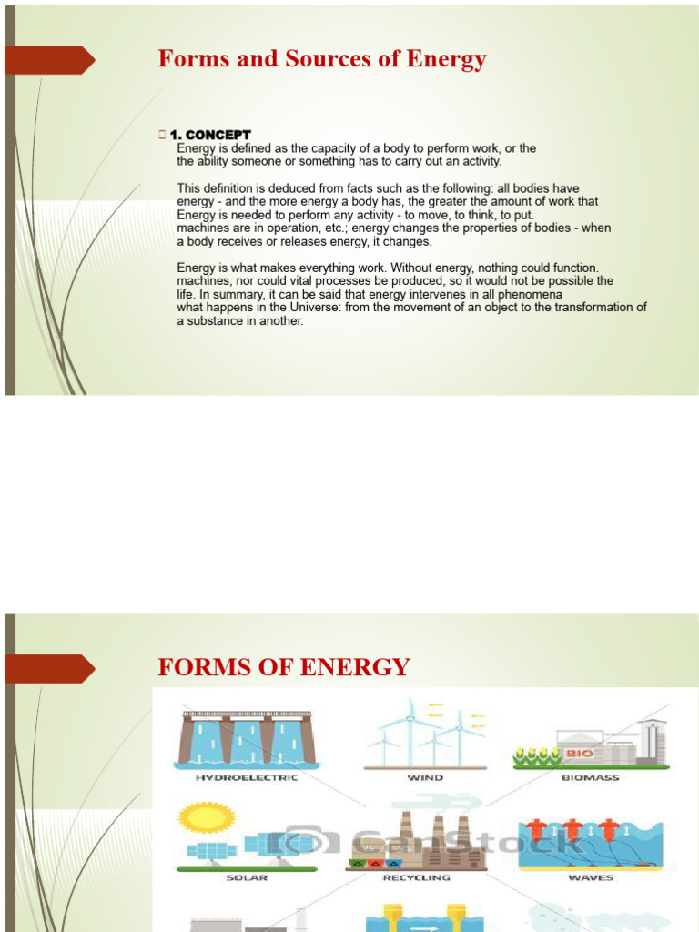 Types and Sources of Energy Explained | PDF