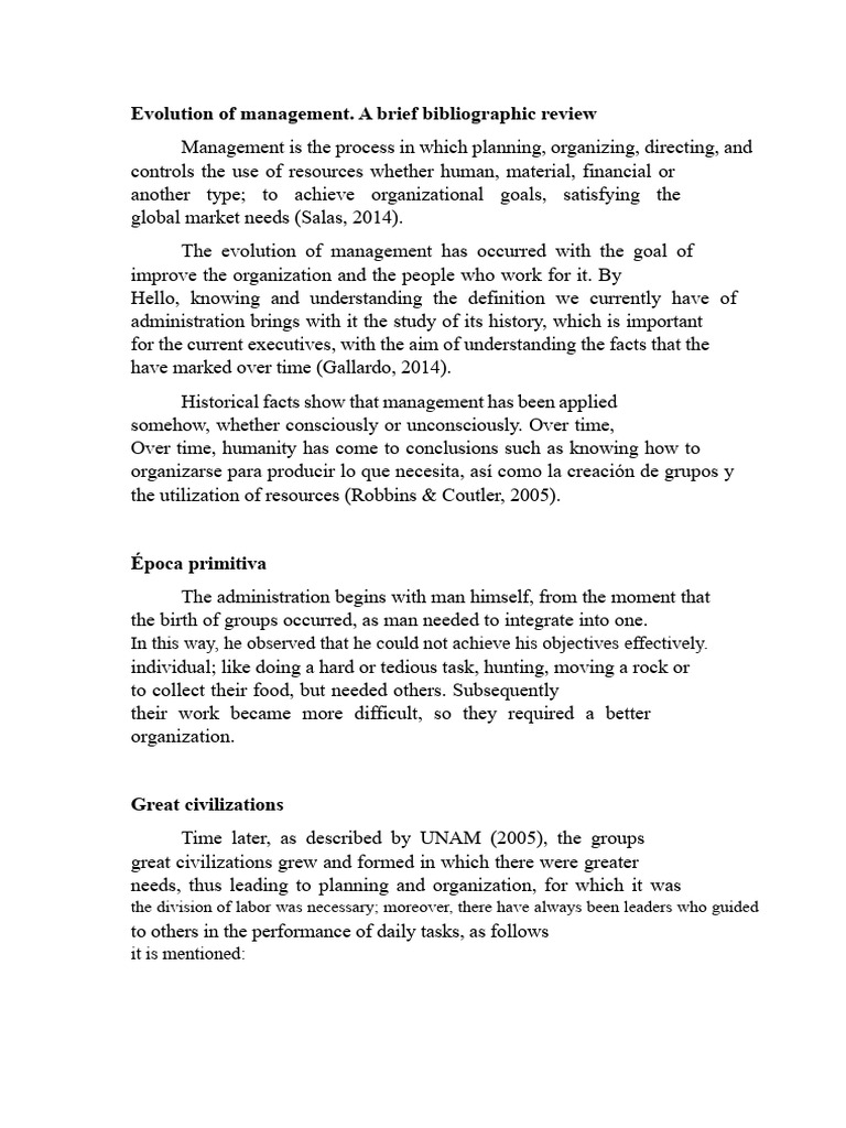 History of Management Evolution | PDF