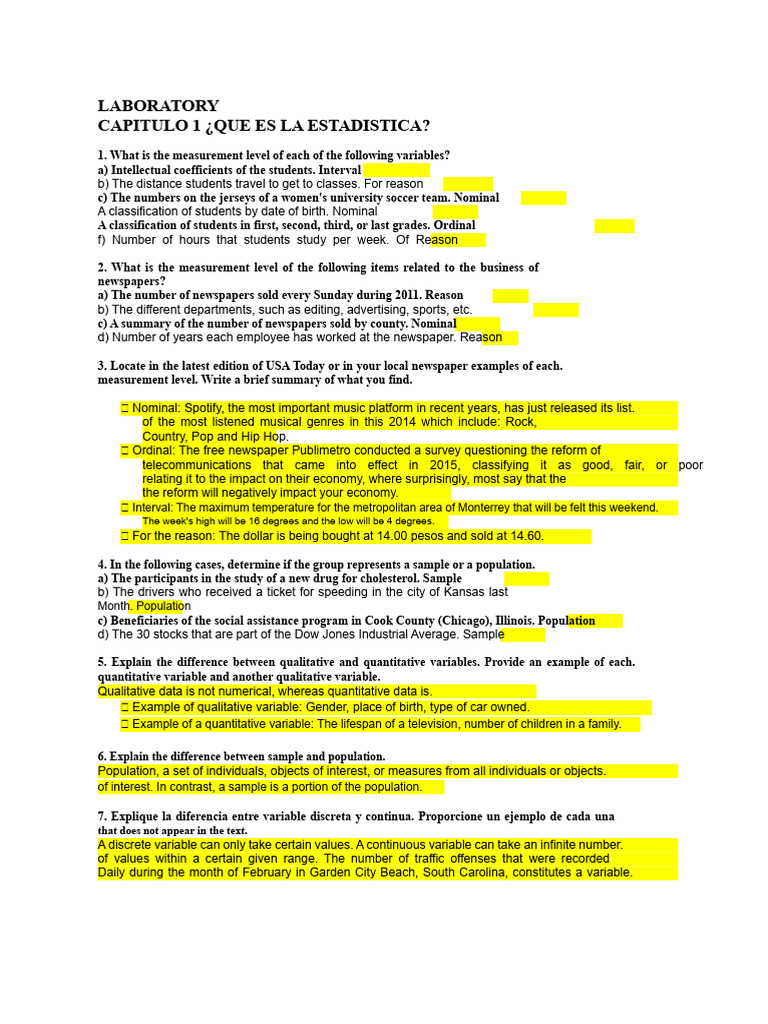 Understanding Statistical Measurement Levels | PDF | Level Of ...