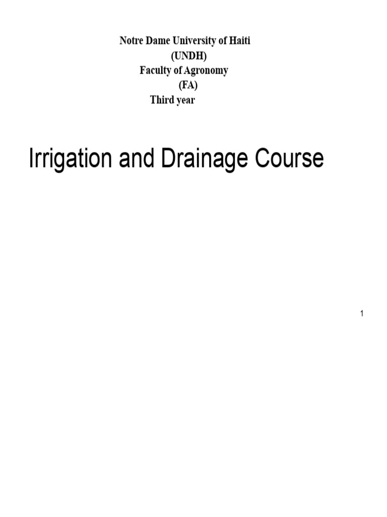 Irrigation and Drainage Course Overview | PDF | Irrigation ...