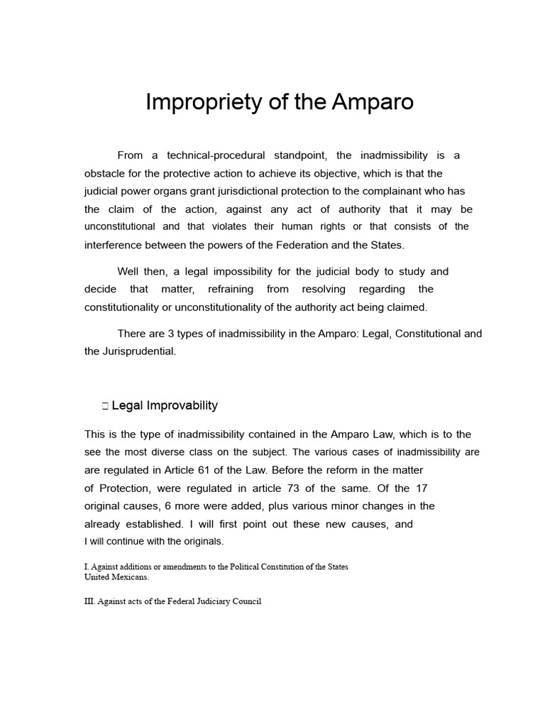 Types of Inadmissibility in Amparo Law | PDF | Justice | Crime & Violence