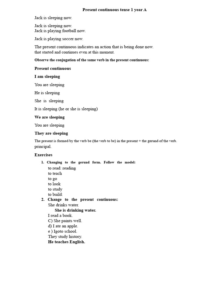 Understanding Present Continuous Tense | PDF