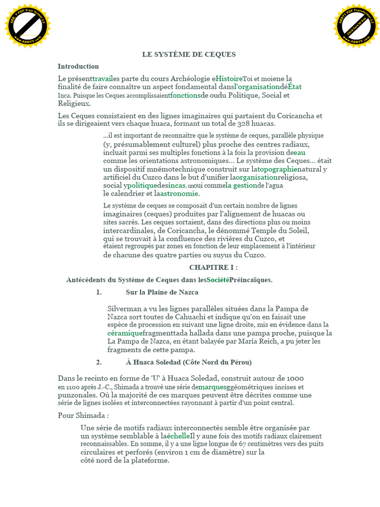 Système des Ceques Incas : Organisation sacrée | PDF | Empire Inca