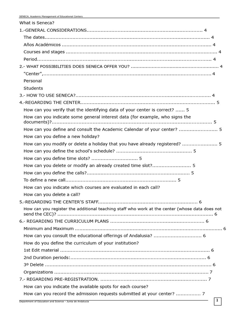 Seneca Educational Management Guide | PDF | Identity Document ...