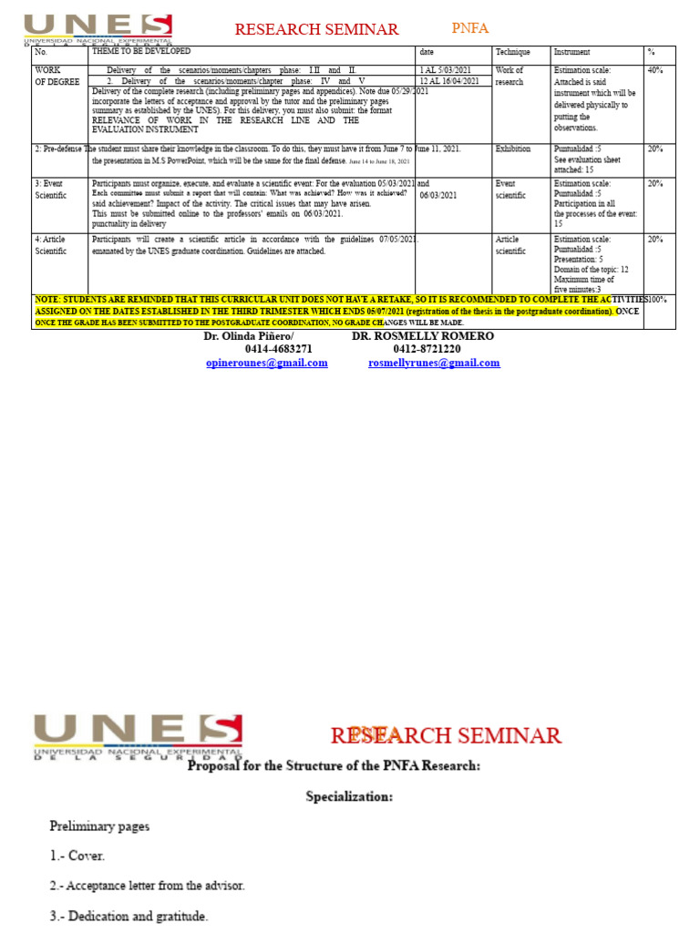 Pnfa Seminar Research Iii Plan | PDF | Academic Degree | Epistemology