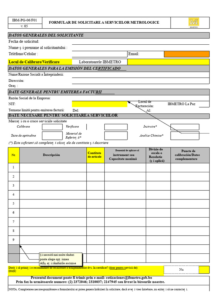 Formular de Solicitare A Serviciilor V.5 | PDF