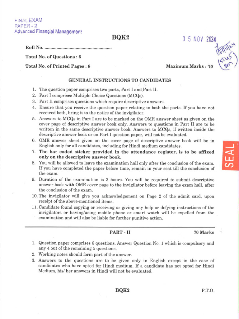 Afm Question Papers | PDF