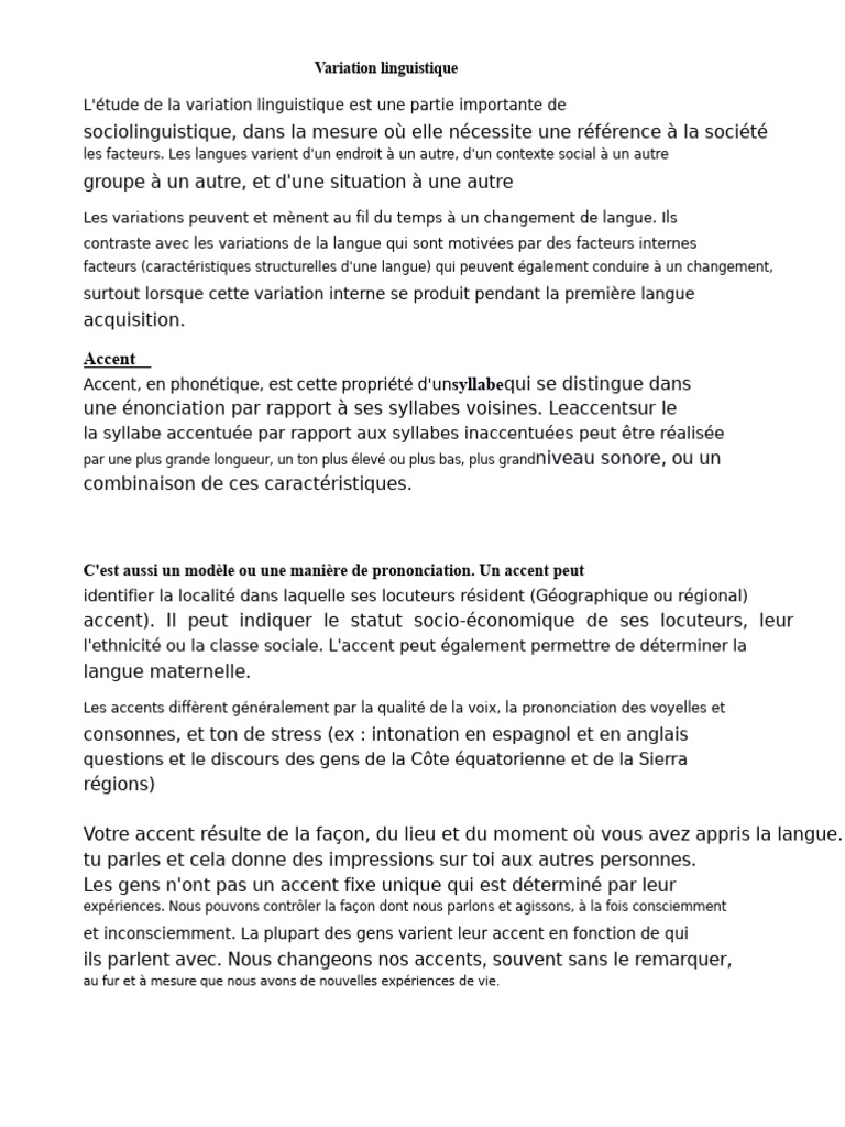 Comprendre la variation linguistique | PDF | Dialecte | Accent