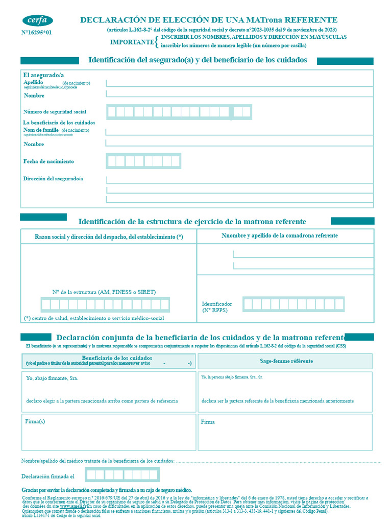 Elección de Matrona Referente: Guía y Formulario | PDF | Partería